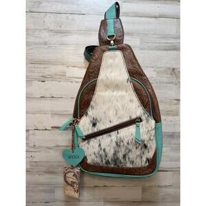 NEW MYRA BAG JOY MESA COWHIDE LEATHER SLING BAG SHOULDER BAG  S-9754 MAKE OFFER!